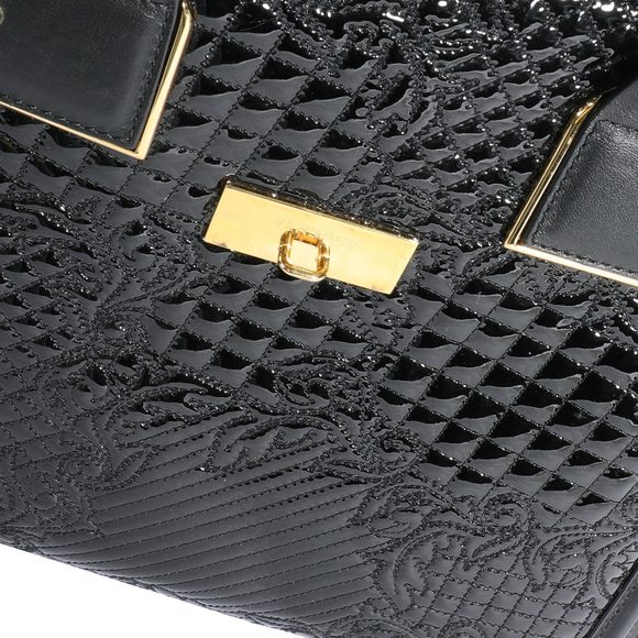 Versace Black Patent Leather Vanitas Icon Micro Tote - Picture 9 of 9